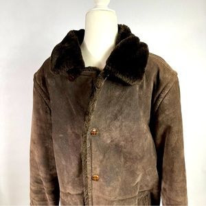 COPY - Leather Coat L Faux Fur Lined Expeditions RC Jacket